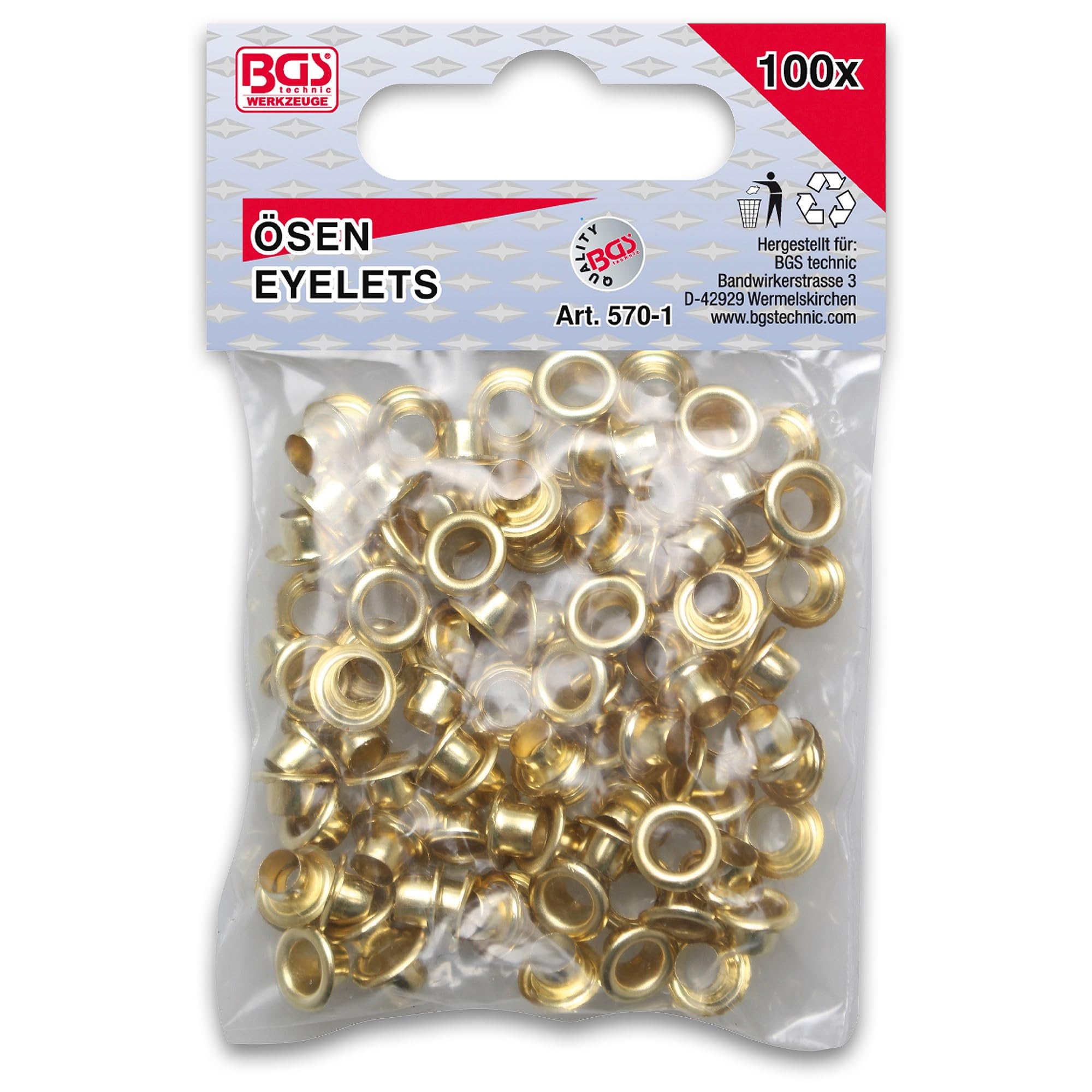BGS Diy 570-1 | Eyelet Assortment | 4.5 x 5.0 mm | 100 pcs.