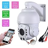 SUNBA 2.0 Megapixel 1080P HD, 4.7~94.0mm, 20X Optical Zoom, IR-Cut Night Vision, PTZ Outdoor IP Security Dome Cameras ONVIF (507-20XB P2P Cloud)