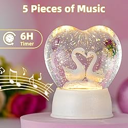 Light up Snow Globe with Music Valentine Hearts