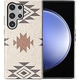 WANKBLC Compatible with Samsung Galaxy S23 Ultra Glossy Case for Girl Boy Full Body Design Soft Silicone Drop Shock Scratch Protection Crazy Pattern Western Boho Aztec