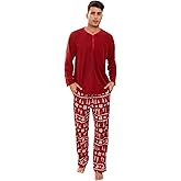U2SKIIN Couple Pajama Sets, Plaid Pajama Set for Men and Women Soft Warm Pjs Set