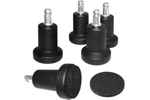 DOZYANT Bell Glides Replacement Office Chair or Stool Swivel Caster Wheels to Fixed Stationary Castors, for Carpet High Profile Bell Glides with Separate Self Adhesive Felt Pads, Chair Feet Wheel Stopper