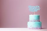 EDS G Personalised Happy Birthday Cake Topper Glitter Pink 160x108mm view 6