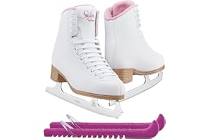 SKATE GURU Jackson Classic Model 380/381 Figure Ice Skates for Women and Girls Bundle with Skate Guards Just Launched 2023