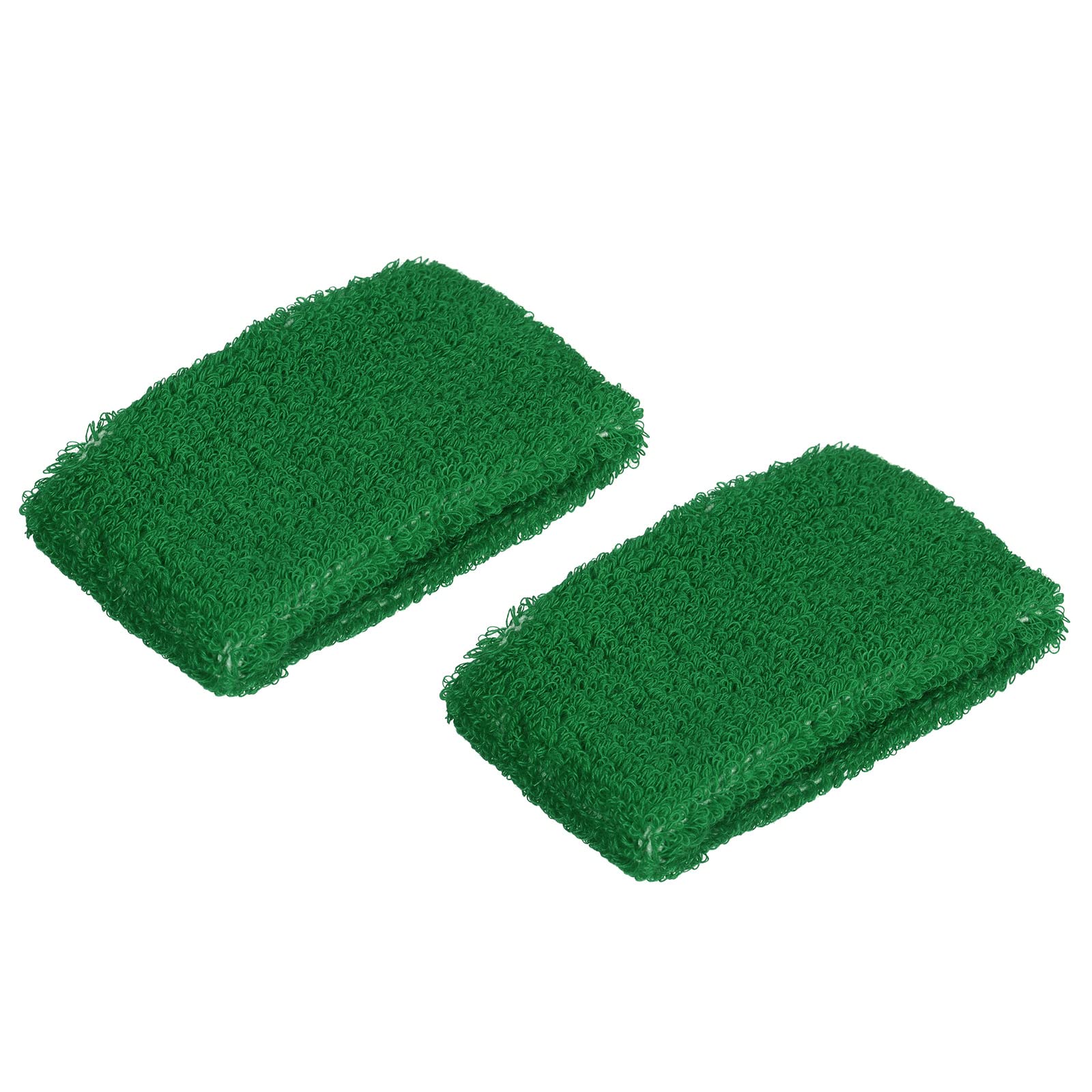 PATIKIL Sports Wristbands 8x5cm, 2 Pack Cotton Terry Cloth Absorbent Sweatband for Tennis Basketball Working Out Athletic Running, Dark Green