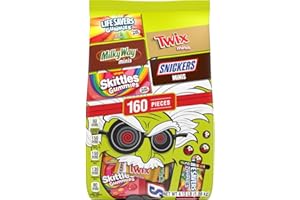 MARS SNICKERS, SKITTLES Gummies, TWIX & More, Assorted Chocolate Candy Variety Pack, Halloween Candy Variety Pack, 160 Ct Bulk Bag