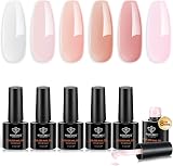 Modelones 8-in-1 Builder Nail Gel 6 Colors Pink Nail Extension Gel Set
