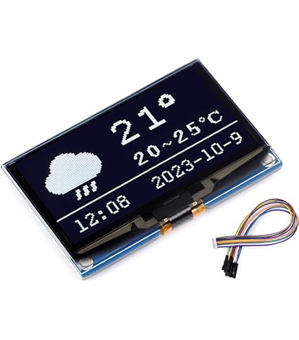 DollaTek 2,42 Inch OLED-displaymodule – 128x64 Pixels, I2C-interface, Blauw Lettertype, Zelf-lichtgevend, Hoge Contrastverhouding, Ideaal Voor Arduino UNO En Embedded Projecten