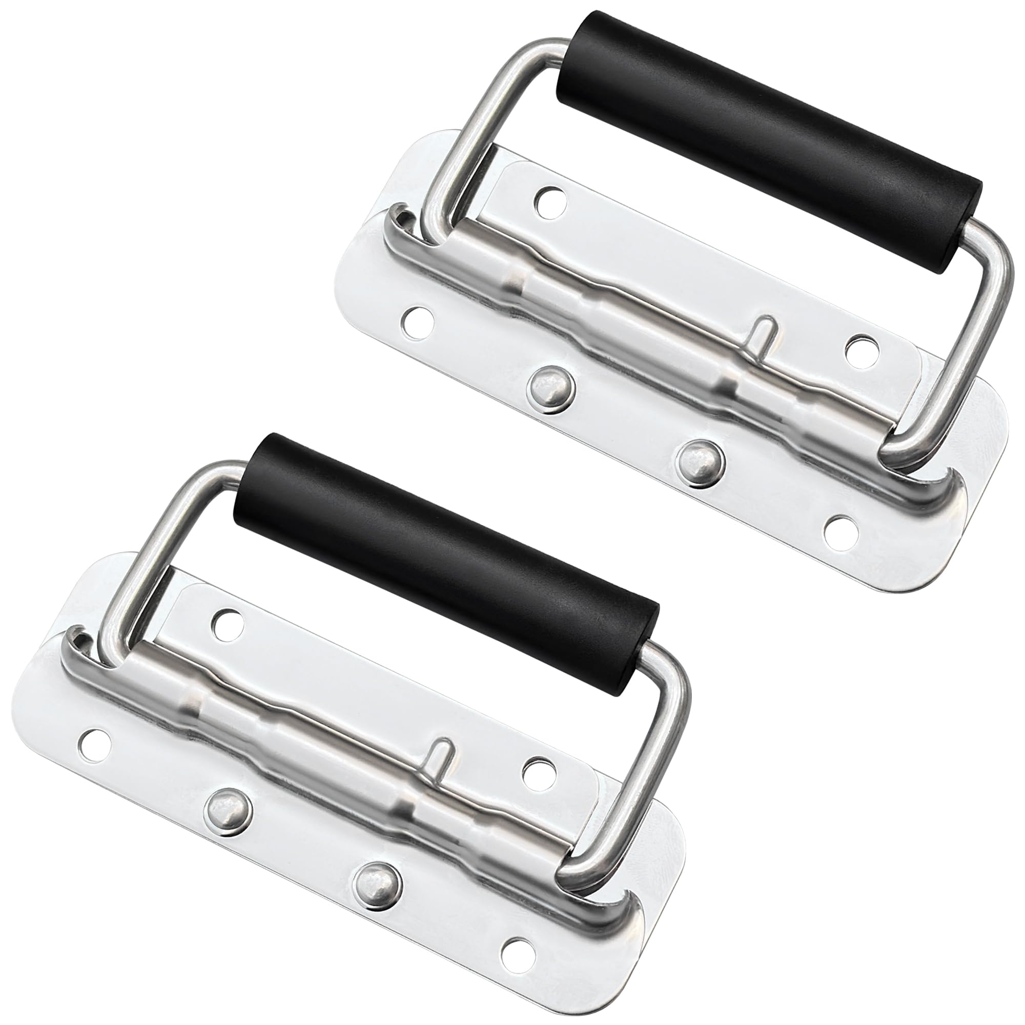DDHOMIN 2 PCS Heavy Duty Spring Folding Handles,304 Stainless Steel Box Handles