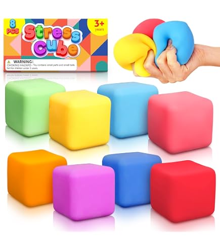 Lot de 5 balles anti-stress colorées en silicone extensible pour soulager le stress et développer les compétences sensorielles