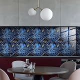 HORIWE Marble Tile Stickers Blue 20pc 15x15cm PVC Waterproof Kitchen Bathroom view 8