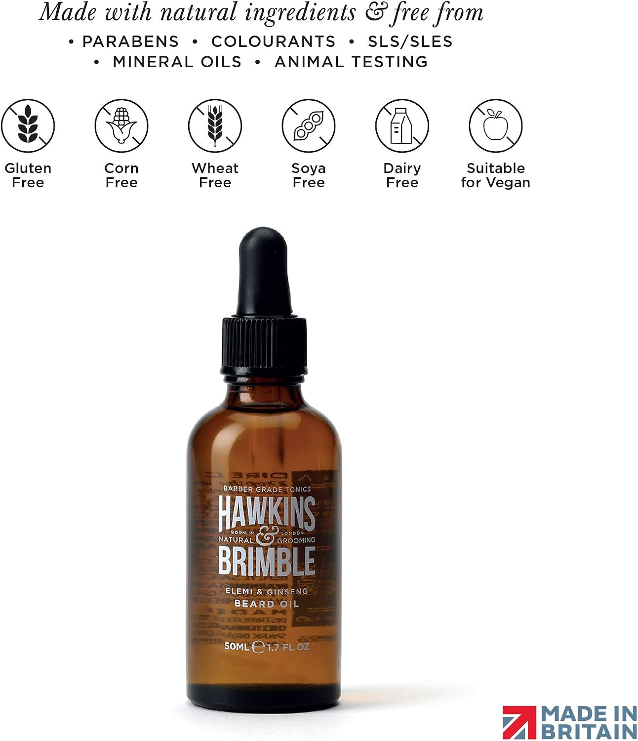 Hawkins & Brimble, Beard Oil for Men 50ml, Promotes Beard Growth Oil for Grooming Styling, Softener, Repair and Nourishing - Image 4