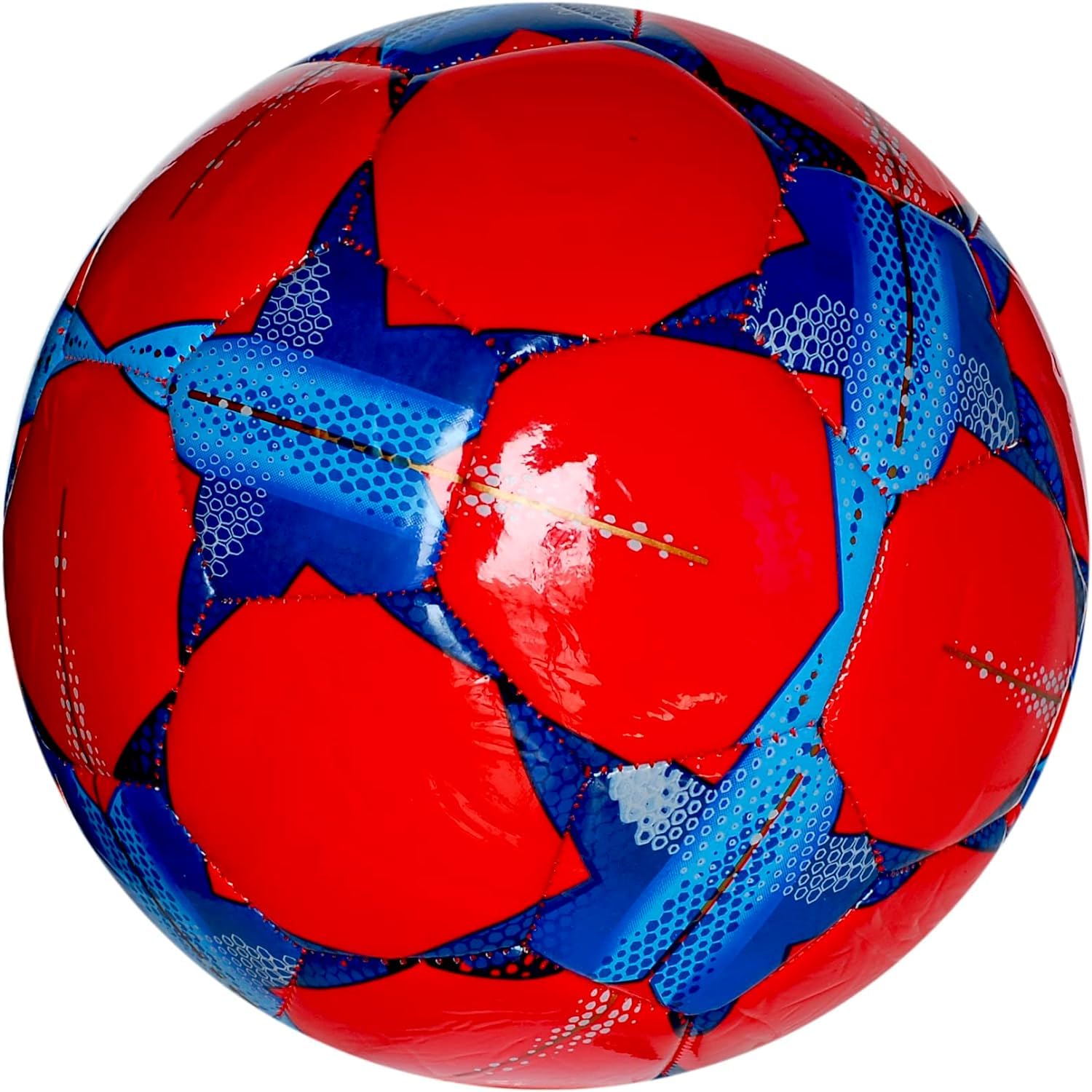 Football for Training or Match Size 5 Glossy (Colour: Red) with Star Type Champions