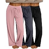 Neer 3 Pack Women's Baggy Sweatpants with Pockets, Wide Leg Yoga Pants Cozy Thick Lounge Pants Drawstring Casual Loose Jogger