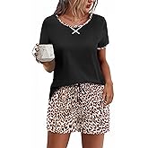 Ekouaer Women Pajama Set Casual Short Set