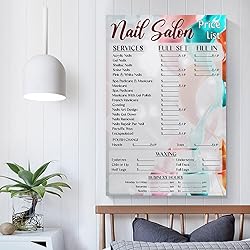 JBBGO Nail Price List Poster for Beauty Salon