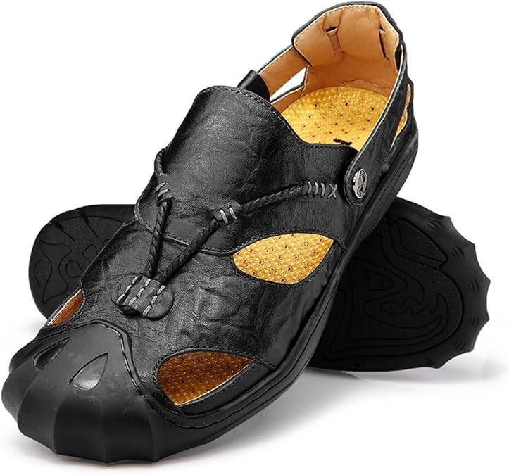 Men's Leather Fisherman Sandals Casual Outdoor Sports Shoes Summer