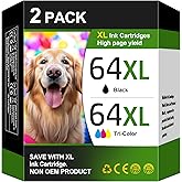 64XL Ink Cartridges Black and Colour for HP 64 XL Combo Pack for HP64 HP64XL Cartouche Encre Replacement for HP Envy Photo 78