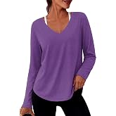 Alaroo Womens Workout Tops Reversible Long Sleeve V-Neck Shirts | Sun Protection Pilates Outfits Summer Athletic Tops for Running Yoga Casual