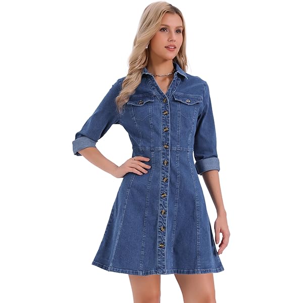 sachin and babi light blue dress Lands End Dress Womens 10 Fit & Flare Knee Length Pockets Embroidered  Orange main image 1