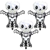 HADCKJA Laser Skeletons Balloon Halloween Balloons Ghost Skull Foil Balloons for Skeleton Themed Party Decoration Supplies Halloween Birthday Decoration Decor Ballons Arch Kits Party Balloon Set 3pcs