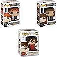 Funko Pop! Movies: Harry Potter 3-Pack – Ron Weasley (#02), Hermione Granger (#03), & Quidditch Harry (#08) Collectible Vinyl Figures