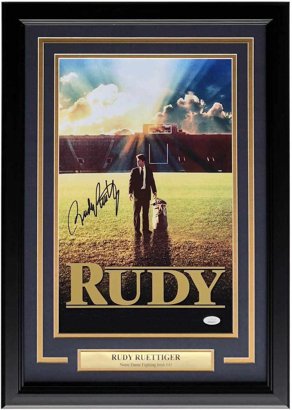 Rudy Ruettiger Signed Framed 11x17 Rudy Movie Poster Photo JSA ITP