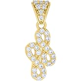 Jewels By Lux 10kt Yellow Gold Womens Cubic-Zirconia Double Infinity Charm Pendant