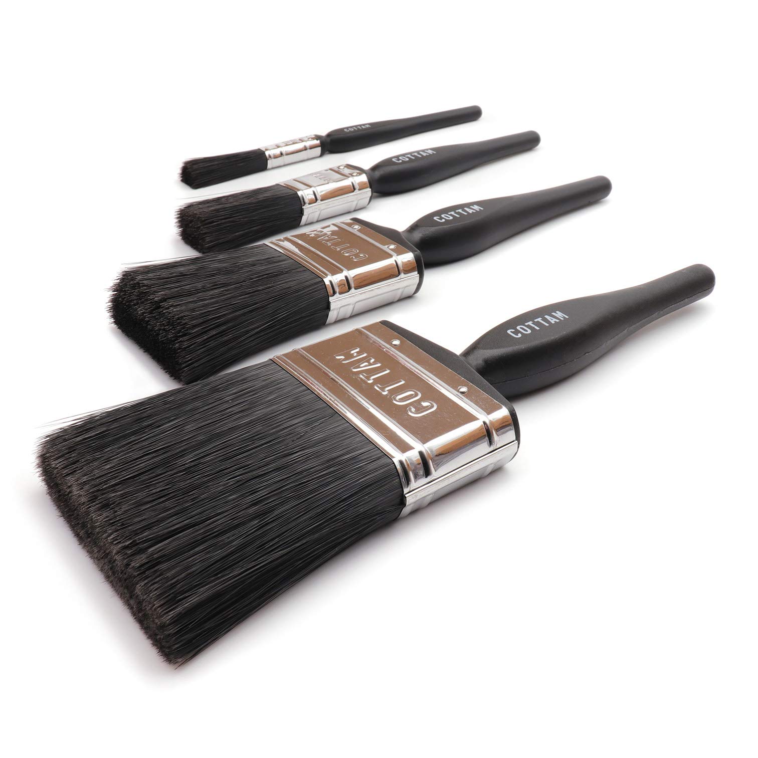 COTTAM Paint Brush Set | 0.5, 1, 2 & 3 Inch Decorating Brushes | Emulsion & Gloss Paint Brush Set