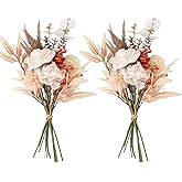 INSUNSIX 2 Bouquets Fake Flowers Artificial Flowers Bouquet Silk Flowers for Home Decor Indoor Faux Flower Arrangements Table Centerpieces for Dining Room Wedding Bouquets Decor (Champagne)