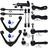 DLZ 13 Pcs Front Kit-Upper Control Arm Lower Ball Joint Tie Rod End Sway Bar Pitman Arm Idler Arm Idler Arm Assembly Compatib