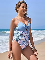 ZAFUL Women's One Piece Swimsuits Cut Out Tummy
