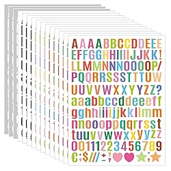 0.5 Inch Letter Stickers 2300 Pcs Multicolour