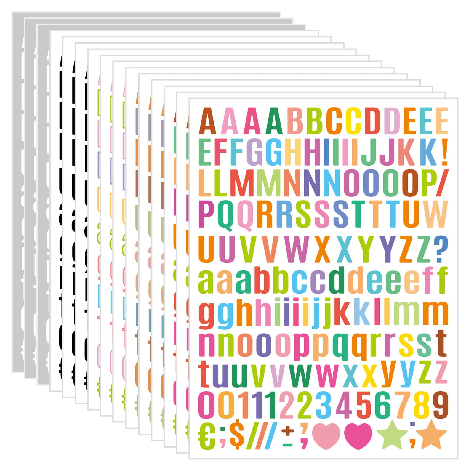 0.5 Inch Letter Stickers 2300 Pcs Multicolour