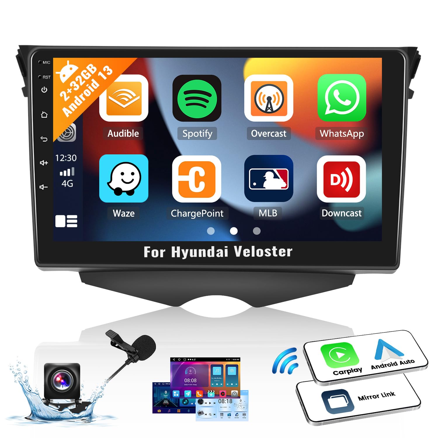 Photo 1 of ***MISSING PARTS***
2+32G Android Car Stereo for Hyundai Veloster 2011-2017 with Apple Carplay Android Auto Mirror Link Change Wallpaper Theme 9 inch HeadUnit Touchscreen FM RDS HiFi Bluetooth WiFi GPS+Camera&MIC