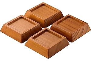 Lufia Wood Bed Risers 1 Inch, Premium Pine Furniture Risers - Sturdy, Stylish and Space Saving 1" Bed Lift for Sofa, Desk and More - 4-Pack