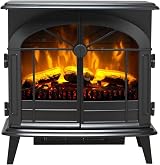 Dimplex Leckford Large Optiflame Electric Stove 2kW Remote Control Black view 1