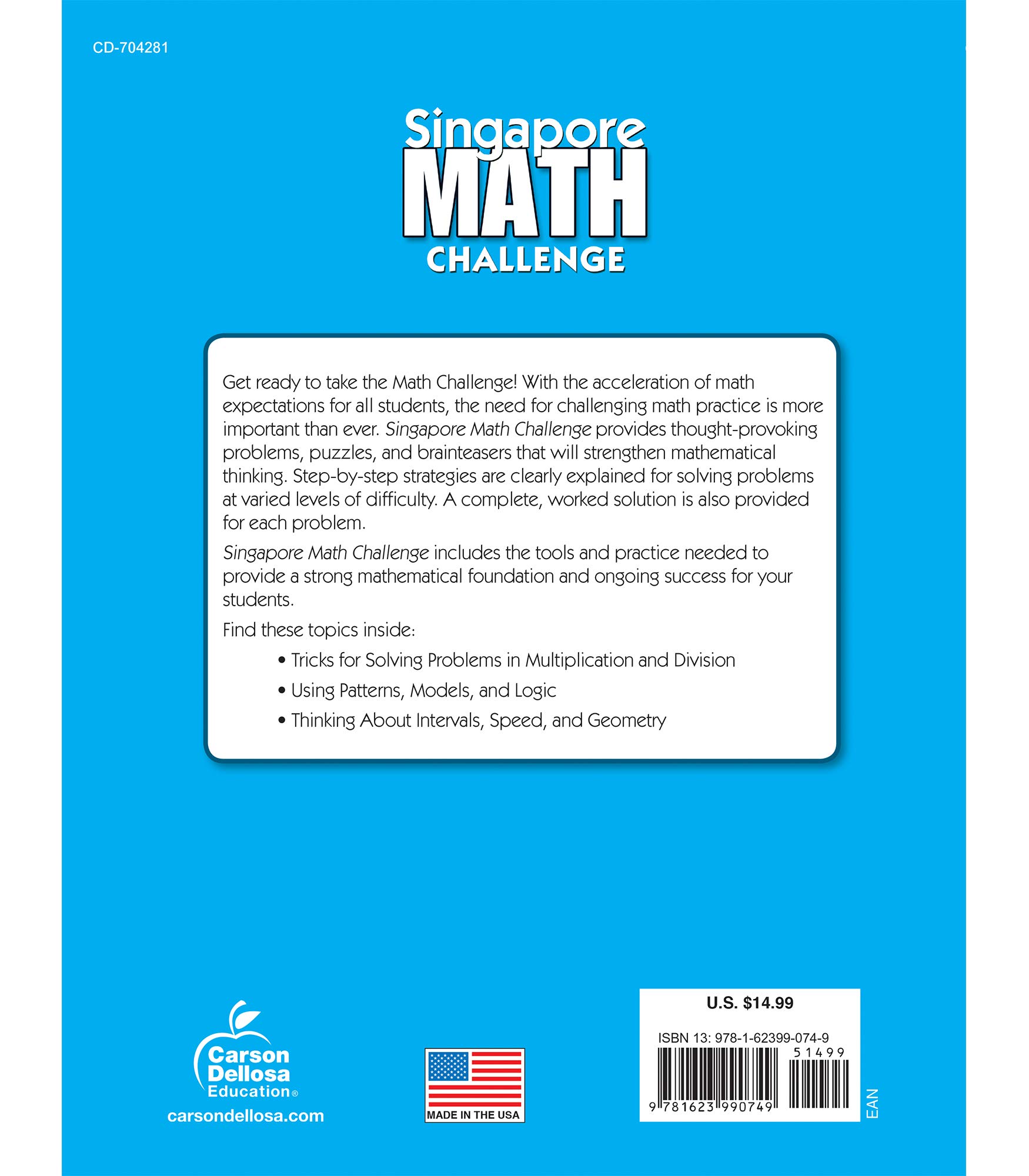 Singapore Math Challenge Workbook—Common Core Math for Grades 4-6, Addition, Subtraction, Multiplication, Division, Formulas, Classroom or Homeschool Curriculum (352 pgs) (Volume 20)