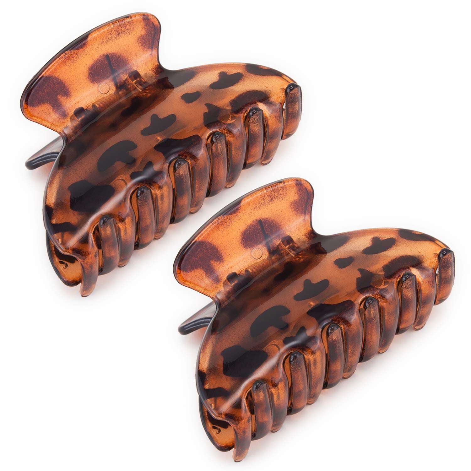 Boobeen 2 Pack Hair Claw - Leopard print Large Hair Claw - Clips Hair Catch Barrette Jaw Clamp for Women - Fashion Accessories for Women Girls (Q2-Leopard) : Beauty