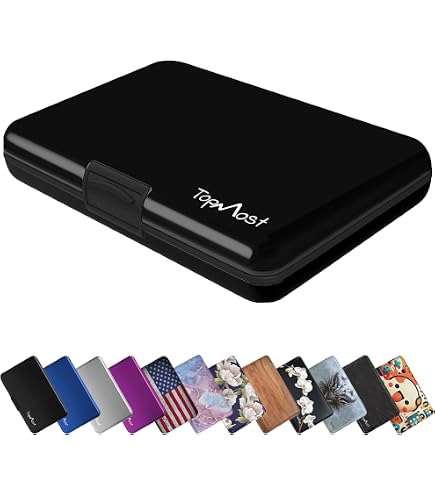 Porte-cartes Compatible QuadLock - Portefeuille Aluminium RFID, 10 Cartes, Fixable Sur Coque Téléphone