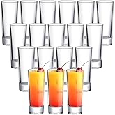 TAOUNOA 2 OZ Tall Shot Glasses 18 Pack - 3.9 Inch Clear Shot Cups for Whiskey, Tequila, Vodka, Espresso - Durable Glass Shot Glasses for Home, Bars & Parties