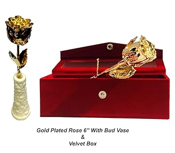 Buy Msa Jewels Lavanaya Certified 24k Gold Dipped Natural Rose