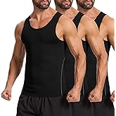 Cutecrop 3 Pack Compression Tank Top Men, Shapewear Shirt Sleeveless Men Slimming Muscle Undershirt for Gym