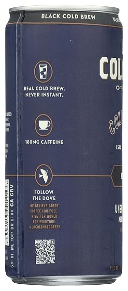 LA COLOMBE COLD BREW COFFEE – BRAZILIAN – 9 FL OZ – MEDIUM ROAST, SINGLE-ORIGIN – MADE WITH REAL INGREDIENTS – NO SUGAR ADDED – PURE BLACK COFFEE GRAB AND GO