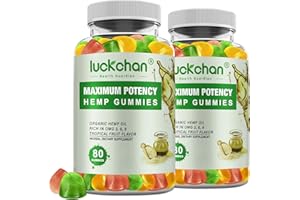 LUCKCHAN Hemp Gummies High Potency for Sleep, Pain, Anxiety - (2 Packs) 100% Natural Bear Hemp Gummy for Adults