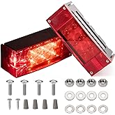 CZC AUTO 2PCS 12V LED Submersible Low Profile Rectangular Trailer Lights, Tail Stop Turn Running Lights Kit, Sealed for Boat 