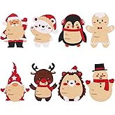 FINGOOO 120 Pcs Christmas Gift Tag Stickers, Kraft Paper Christmas Name Tags Label Stickers Self Adhesive for Xmas Holiday Present Wrap