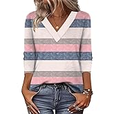 Zeagoo Women Long Sleeve Tops Dressy Casual V Neck Tshirts Basics Tee 2025 Fall Trendy Clothes S-2XL