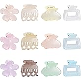 Jelly Colorful Hair Clips for Women, 12PCS Small Hair Clips 4 Style 1.6 Inch Banana Claw Clips Non-Slip Cute Hair Accessories Ideal Gifts for Girls