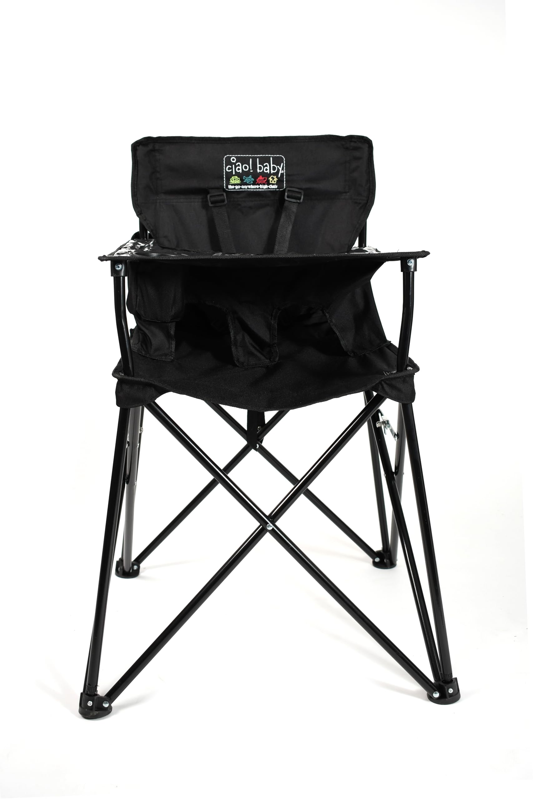 ciao! baby Portable High Chair for Travel, Fold Up High Chair with Tray, Black